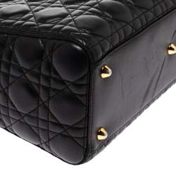 مملوكة مسبقًا Dior Black Cannage Leather Large Lady Dior Tote