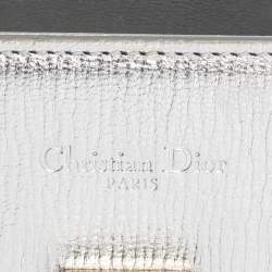Pre Owned Dior Metallic Silver Leather Medium Diorever Bag
