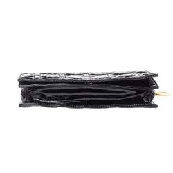 مملوكة مسبقًا Dior Black Cannage Patent Leather Soft Lady Dior Chain Clutch