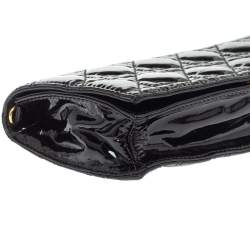 مملوكة مسبقًا Dior Black Cannage Patent Leather Soft Lady Dior Chain Clutch