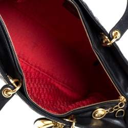 مملوكة مسبقًا Dior Black Leather Extra Large Lady Dior Tote