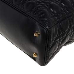 مملوكة مسبقًا Dior Black Leather Extra Large Lady Dior Tote