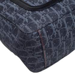 Pre Owned Dior Blue/Orange Oblique Canvas Flight Flap Messenger Bag