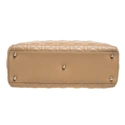 مملوكة مسبقًا Dior Beige Cannage Leather Large Lady Dior Tote