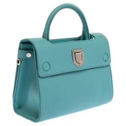 Pre Owned Dior Light Blue Leather Mini Diorever Bag