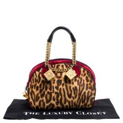 مملوكة مسبقًا Dior Multicolor Leopard Print Calfhair, Velvet and Patent Leather Gambler Dice Bag