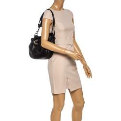 Pre Owned حقيبة ديور رباط قفل ميس ديور جلد كاناج سوداء 