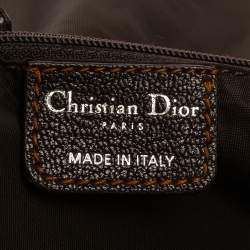 مملوكة مسبقًا Dior Brown Oblique Canvas and Leather CD Logo Flap Hobo