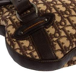 مملوكة مسبقًا Dior Brown Oblique Canvas and Leather CD Logo Flap Hobo