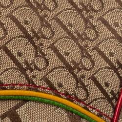 Pre Owned Dior Multicolor Oblique Canvas Rasta Saddle Coin Purse