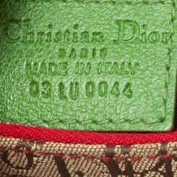Pre Owned Dior Multicolor Oblique Canvas Rasta Saddle Coin Purse
