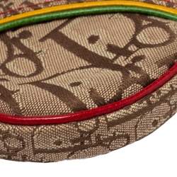Pre Owned Dior Multicolor Oblique Canvas Rasta Saddle Coin Purse