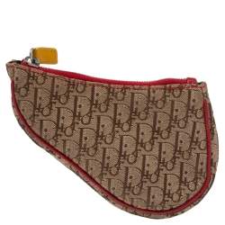Pre Owned Dior Multicolor Oblique Canvas Rasta Saddle Coin Purse