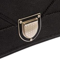 مملوكة مسبقًا محفظة ديور ديوراما جلد أسود بسلسلة