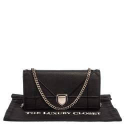 مملوكة مسبقًا محفظة ديور ديوراما جلد أسود بسلسلة