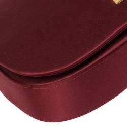 Pre Owned Dior Burgundy Satin Malice Shoulder Bag