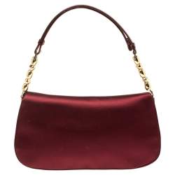Pre Owned Dior Burgundy Satin Malice Shoulder Bag