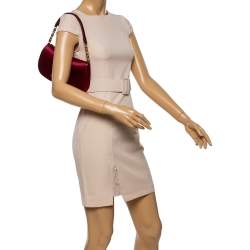 Pre Owned Dior Burgundy Satin Malice Shoulder Bag