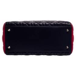 Pre Owned Dior Multicolor Cannage Leather Medium Lady Dior Tote