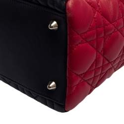 Pre Owned Dior Multicolor Cannage Leather Medium Lady Dior Tote