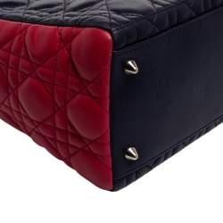 Pre Owned Dior Multicolor Cannage Leather Medium Lady Dior Tote