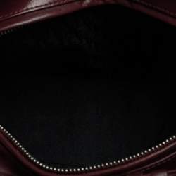Pre Owned Dior Burgundy Cannage Leather Large Lady Dior Tote