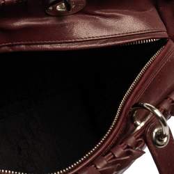 Pre Owned Dior Burgundy Cannage Leather Large Lady Dior Tote