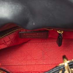 Pre Owned Dior Black Cannage Leather Mini Lady Dior Tote