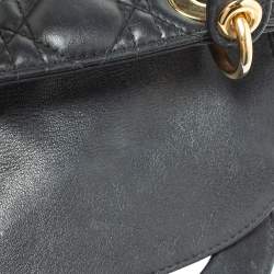 Pre Owned Dior Black Cannage Leather Mini Lady Dior Tote