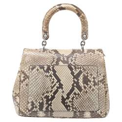 مملوكة مسبقًا Dior Beige Python Small Be Dior Flap Top Handle Bag
