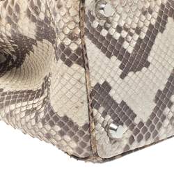مملوكة مسبقًا Dior Beige Python Small Be Dior Flap Top Handle Bag