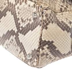 مملوكة مسبقًا Dior Beige Python Small Be Dior Flap Top Handle Bag