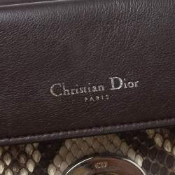 مملوكة مسبقًا Dior Beige Python Small Be Dior Flap Top Handle Bag