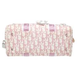 Pre Owned حقيبة ديور غيرلي بوسطن كانفاس مونوغراية وردية