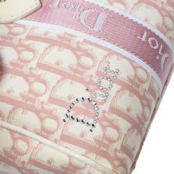 Pre Owned حقيبة ديور غيرلي بوسطن كانفاس مونوغراية وردية