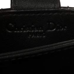Pre Owned  Dior Black Cannage Patent Leather Lady Dior Gusset Card Case 