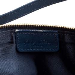 Pre Owned Dior Blue Oblique Canvas Saddle Clutch
