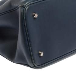 Pre Owned Dior Blue Leather Extra Large Diorissimo Shopper Tote