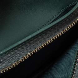 Pre Owned Dior Green Leather Saddle Trifold Wallet 