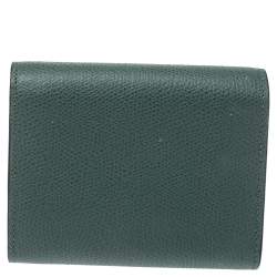 Pre Owned Dior Green Leather Saddle Trifold Wallet 