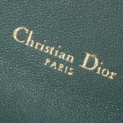 Pre Owned Dior Green Leather Saddle Trifold Wallet 