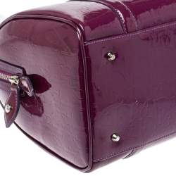 Pre Owned Dior Purple Oblique Embossed Patent Leather Boston Bag