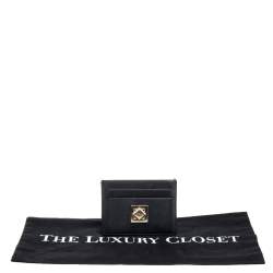 مملوكة مسبقًا Dior Black Leather Turn Me Dior Card Holder