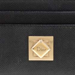 مملوكة مسبقًا Dior Black Leather Turn Me Dior Card Holder