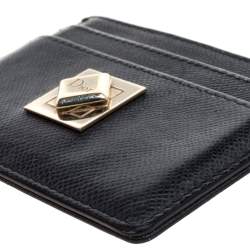 مملوكة مسبقًا Dior Black Leather Turn Me Dior Card Holder