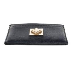 مملوكة مسبقًا Dior Black Leather Turn Me Dior Card Holder