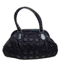 Pre Owned Dior Black Cannage Nylon and Leather Charming Doctor Bag