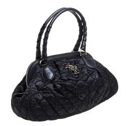Pre Owned Dior Black Cannage Nylon and Leather Charming Doctor Bag