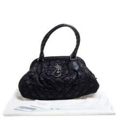 Pre Owned Dior Black Cannage Nylon and Leather Charming Doctor Bag