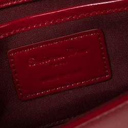 Pre Owned Dior Red Patent Leather Lady Dior Chain Clutch